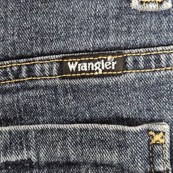 Wrangler Jeans Boys 16 Blue Denim Straight Leg Adjustable Waist Western VGUC - Picture 9 of 9